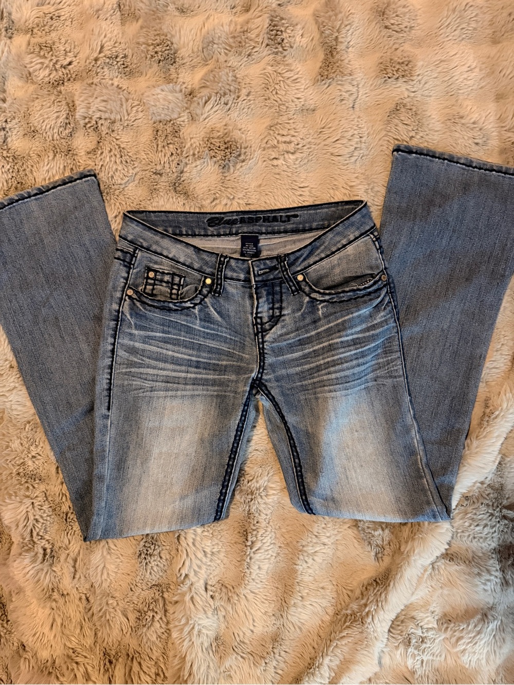 Size 5 short Blue Asphalt Women's Light Blue Boot Cut Jeans